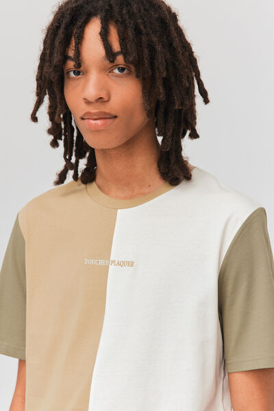 T-shirt colorblock brodé