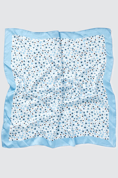 Foulard satin imprimé fleuri
