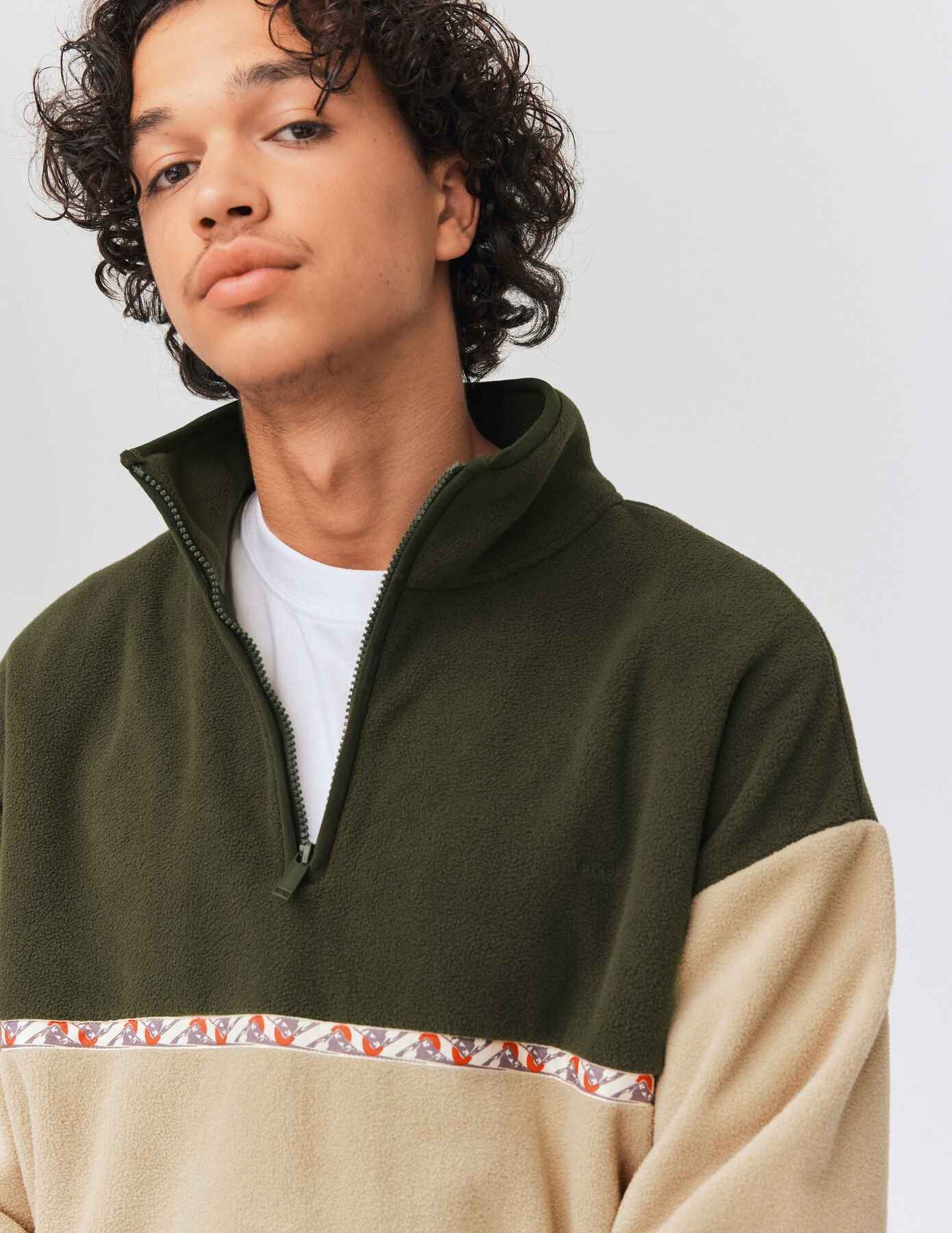 Sweat polaire col montant zippé