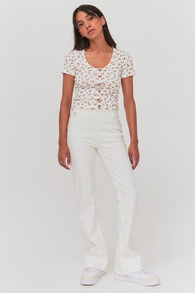 T-shirt boutonné imprimé