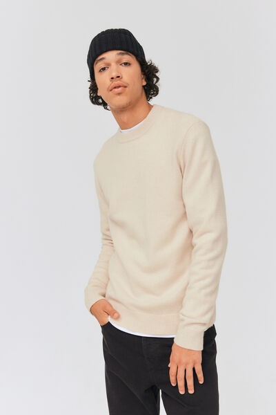 Pull col rond en laine