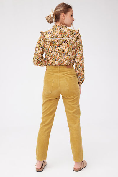 Pantalon mom velours en coton iab