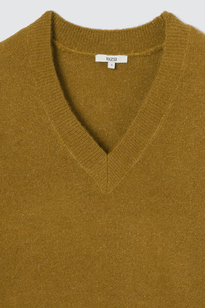 Pull col V pailleté