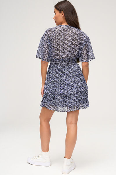 Robe courte lurex imprim&eacute;e