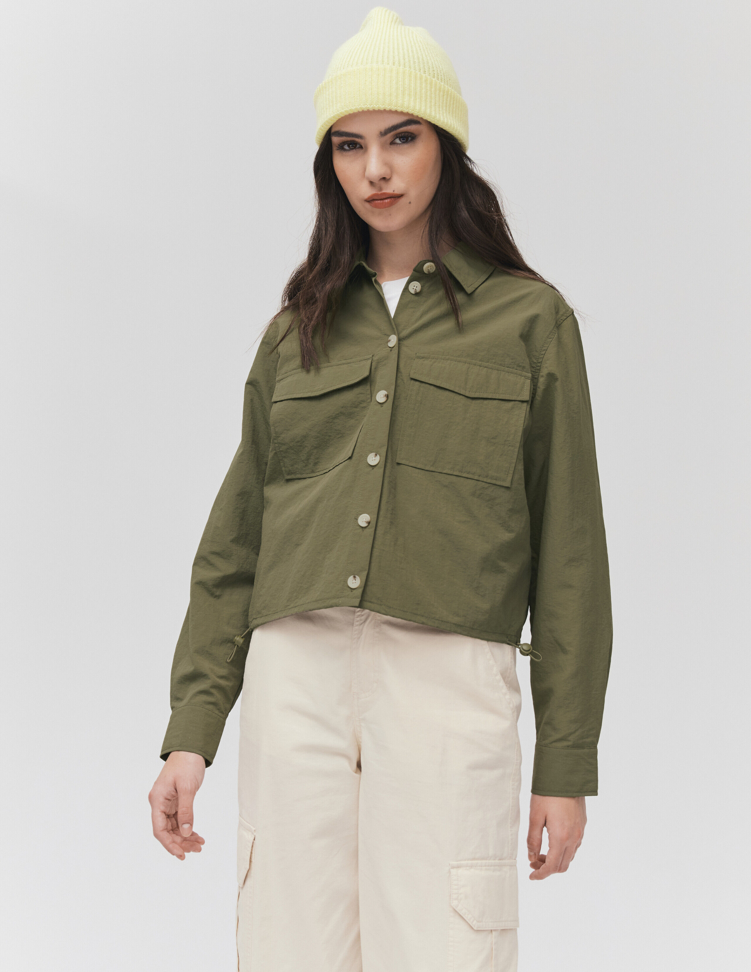 Chemise femme fluide cropped unie BZB