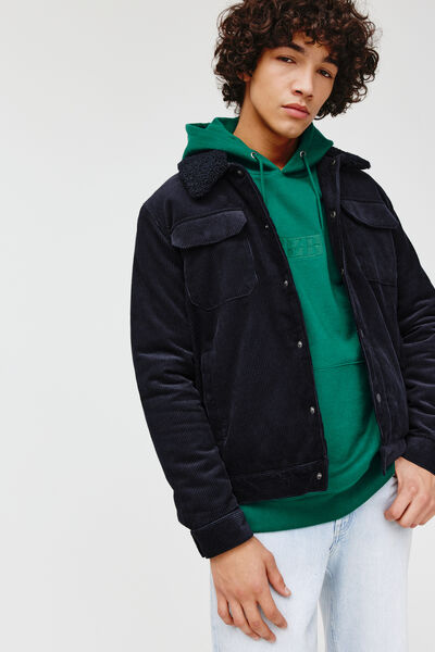 Veste en velours col sherpa
