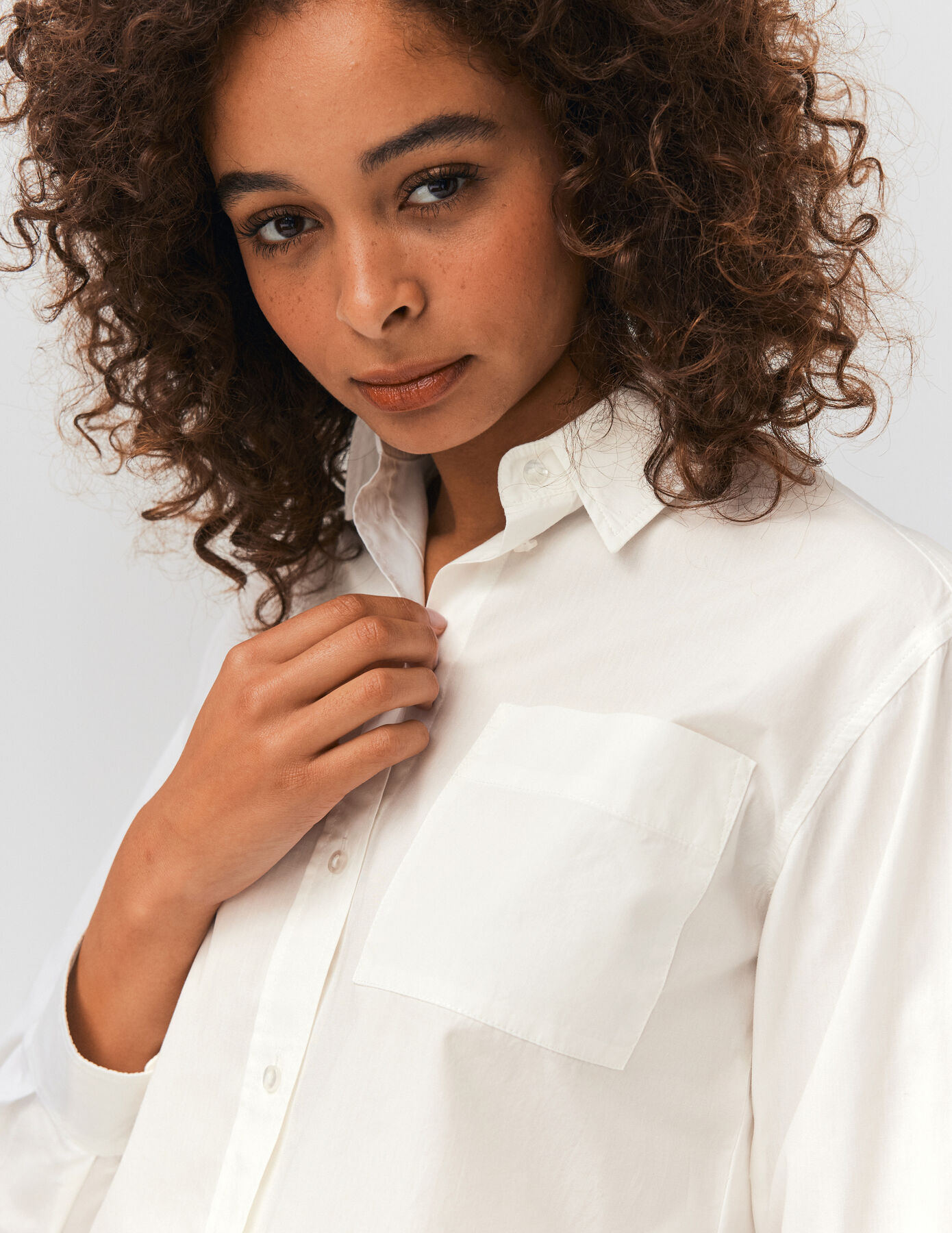 Chemise cropped unie