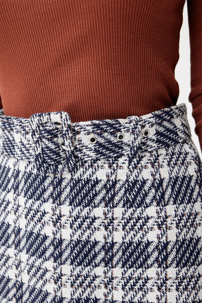 Jupe ceinturée en tweed