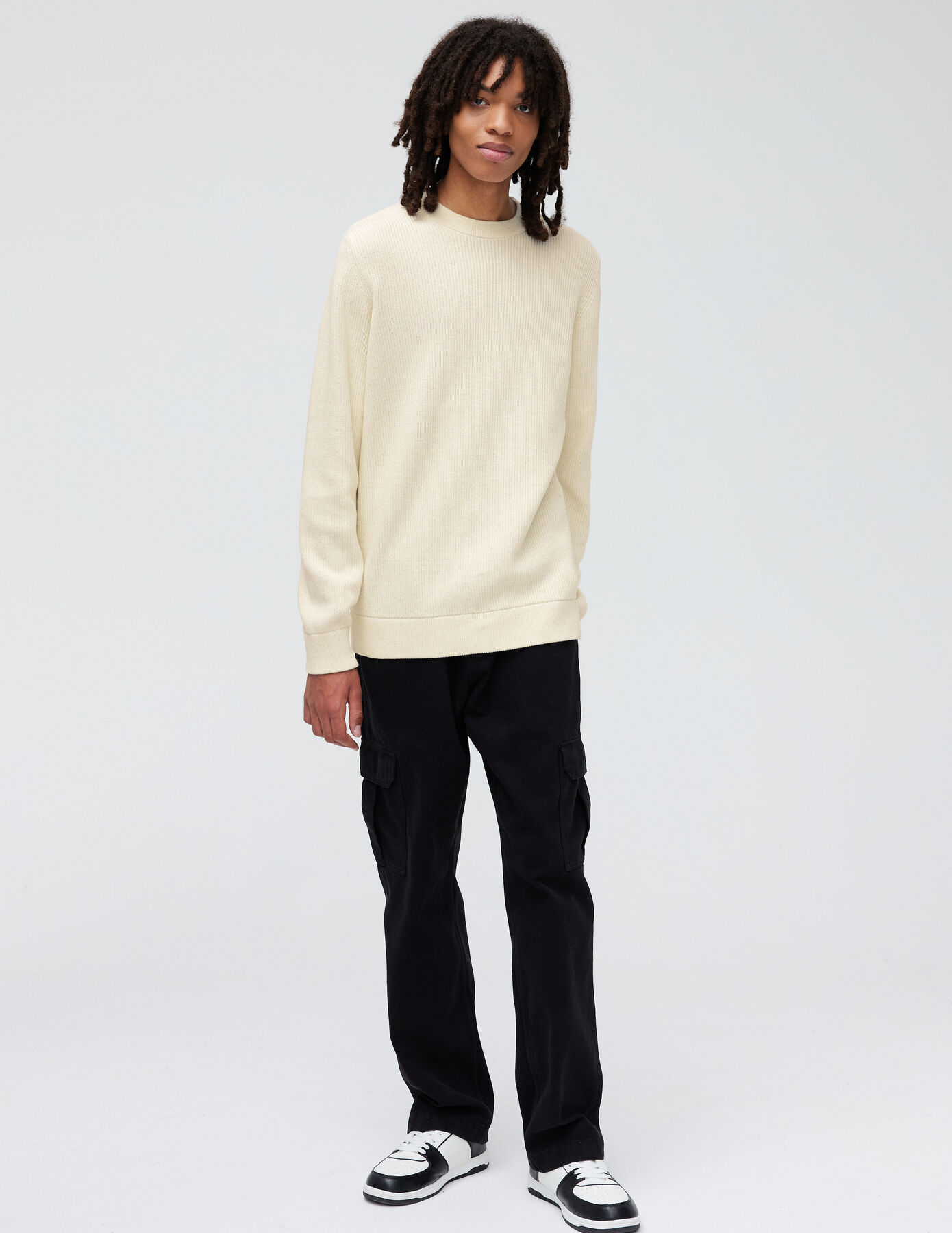 Pull côtelé coton neps