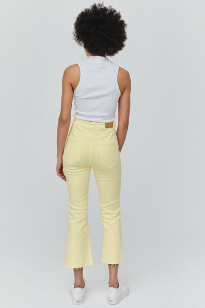 Jean flare cropped couleur