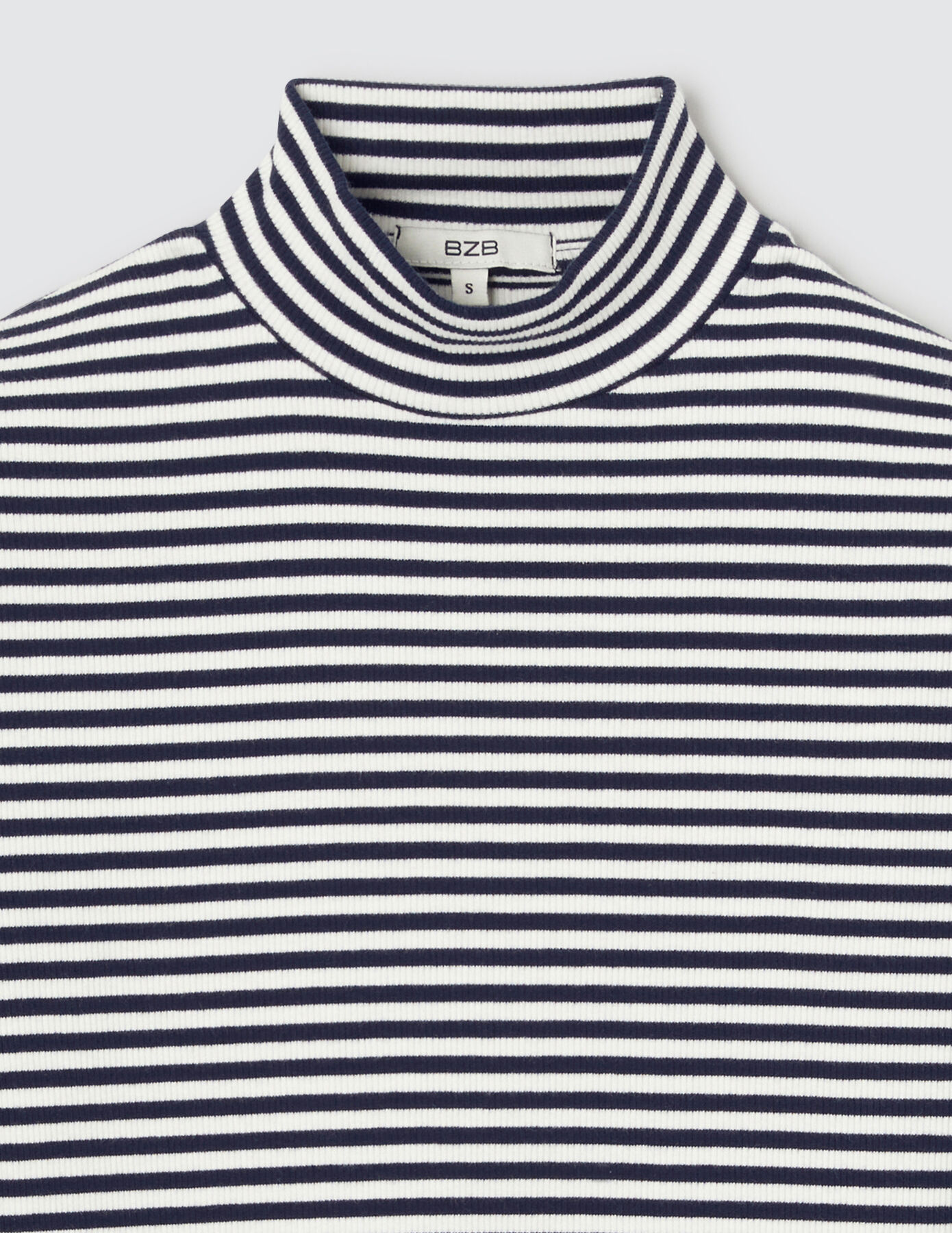 T-shirt col montant rayé