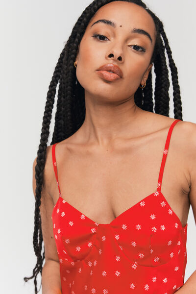 Robe satin imprimée