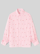 Chemise ray&eacute;e &agrave; motif c&oelig;ur
