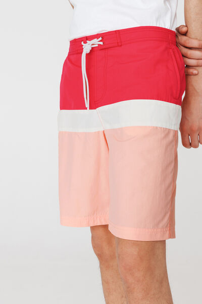 Short de bain long colorblock