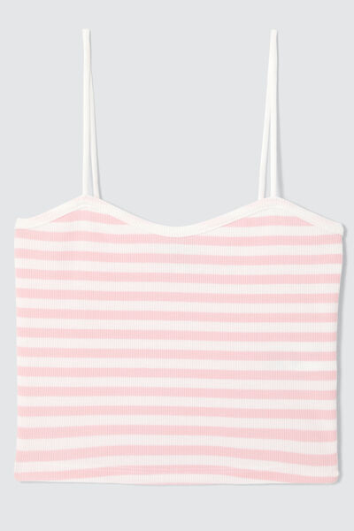 Top bustier rayé en coton
