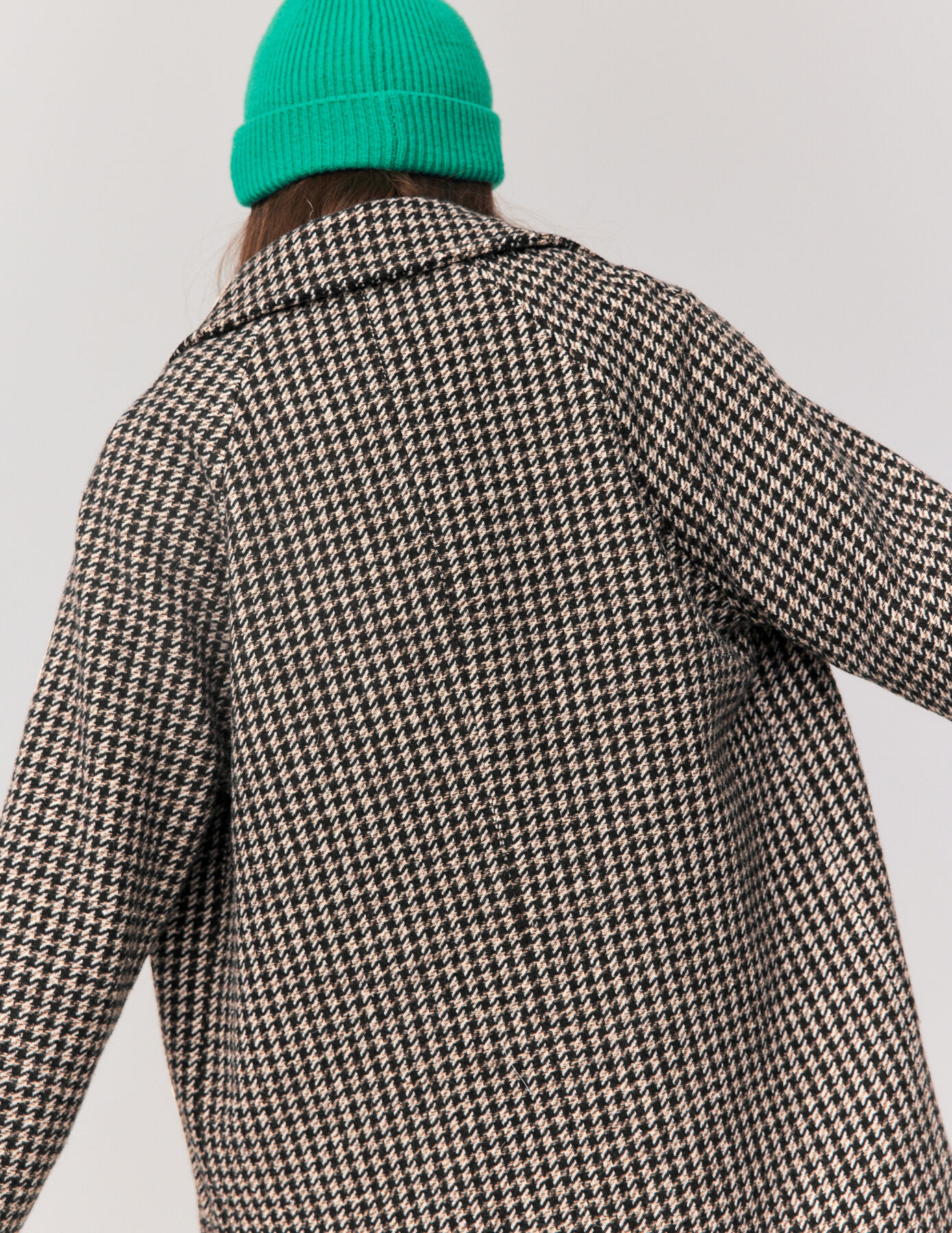 Manteau en laine à carreaux
