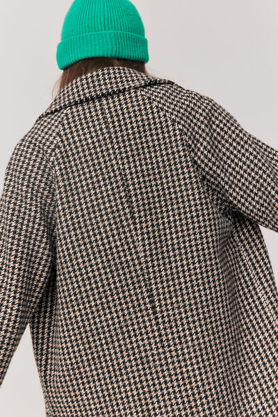 Manteau en laine à carreaux