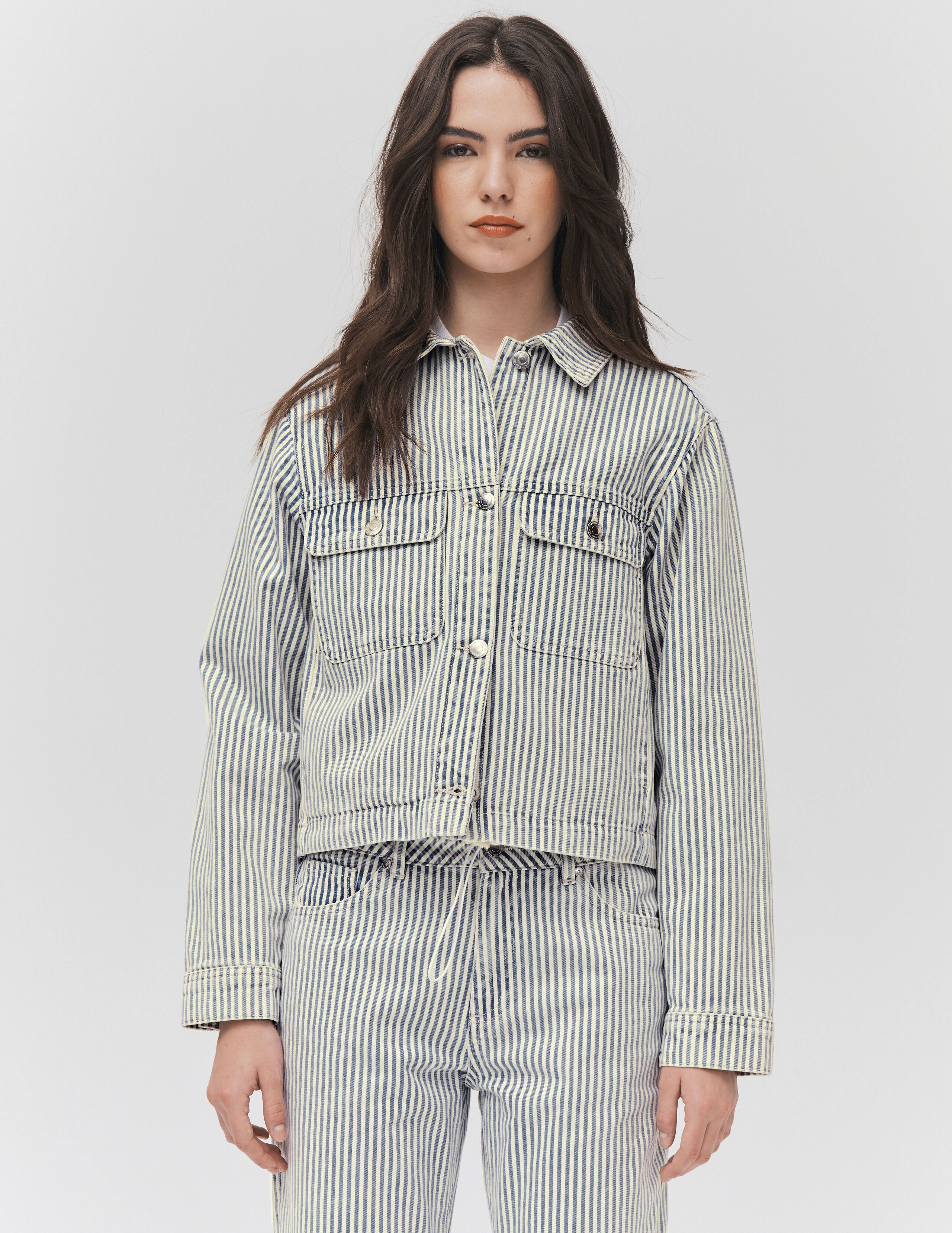 Veste en jean ray e Bleu fonc BZB