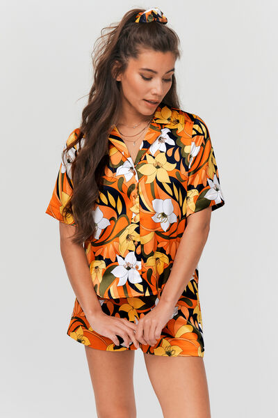 Chemise satinée à imprimé