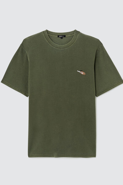 T-shirt effet délavé avec broderie