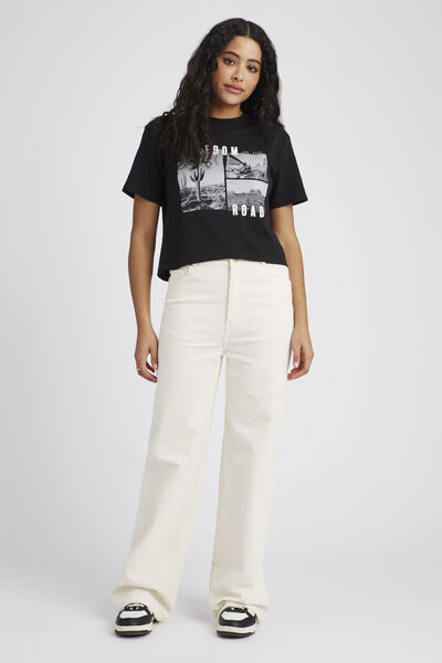 Pantalon straight velours fin