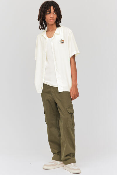 Chemise manches courtes brodée poitrine