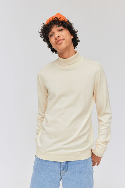 Pull col roulé