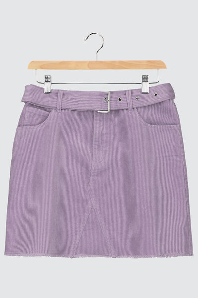 Jupe Velours Ceinturée Coton Recyclé