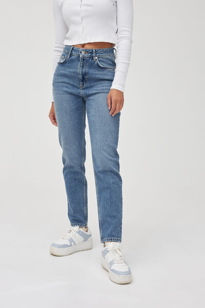 Jean mom taille haute