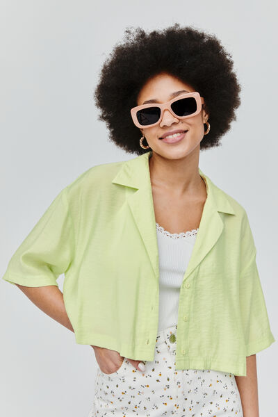 Chemise satinée boxy