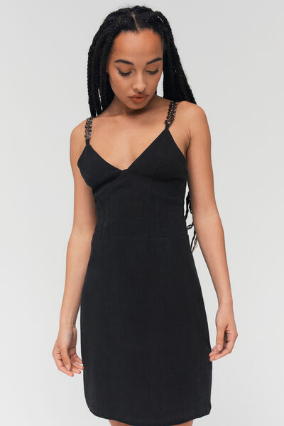 Robe courte bretelles fantaisies