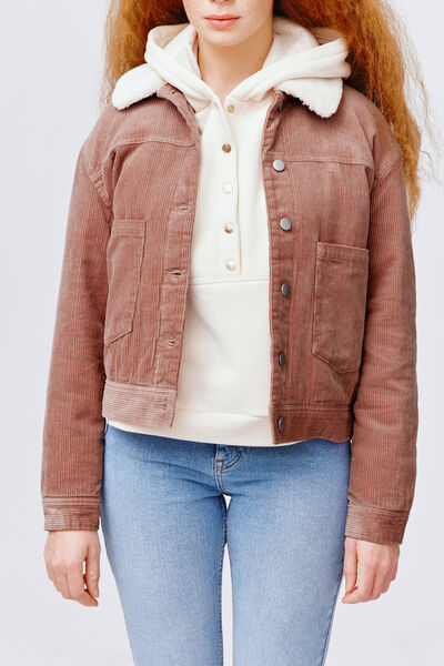 Veste velours col sherpa coton bio