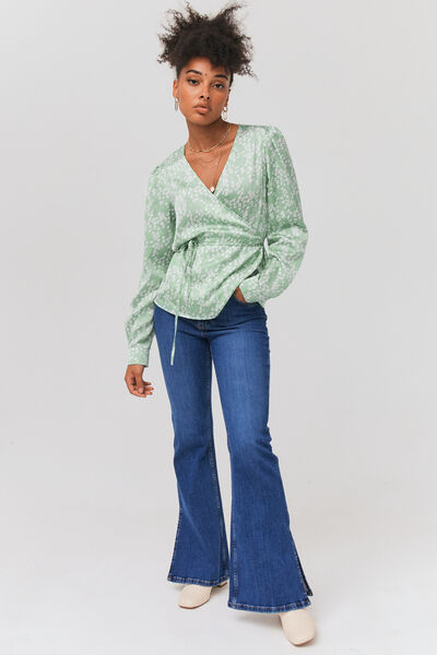Blouse cache coeur satinée