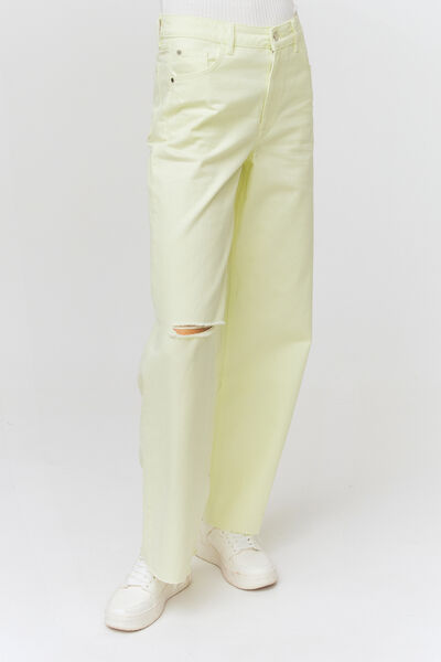 Jean wide leg long destroy