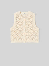 Cardigan sans manches en crochet