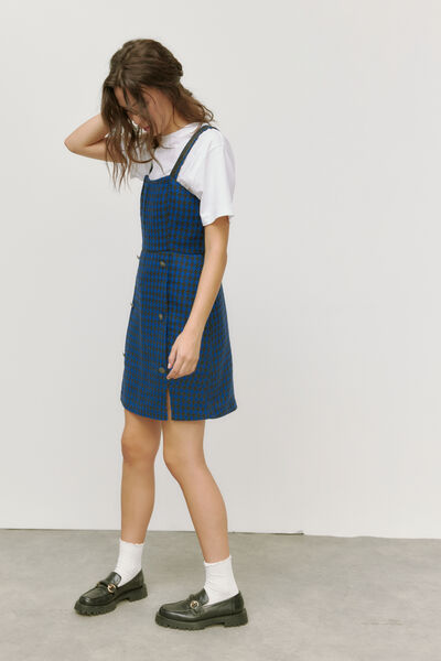 Robe chasuble courte en tweed
