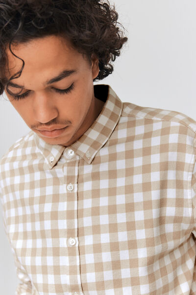 Chemise droite à carreaux