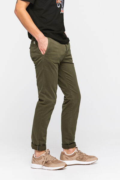 Pantalon chino ajusté en coton Bio