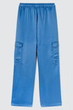Pantalon cargo en satin