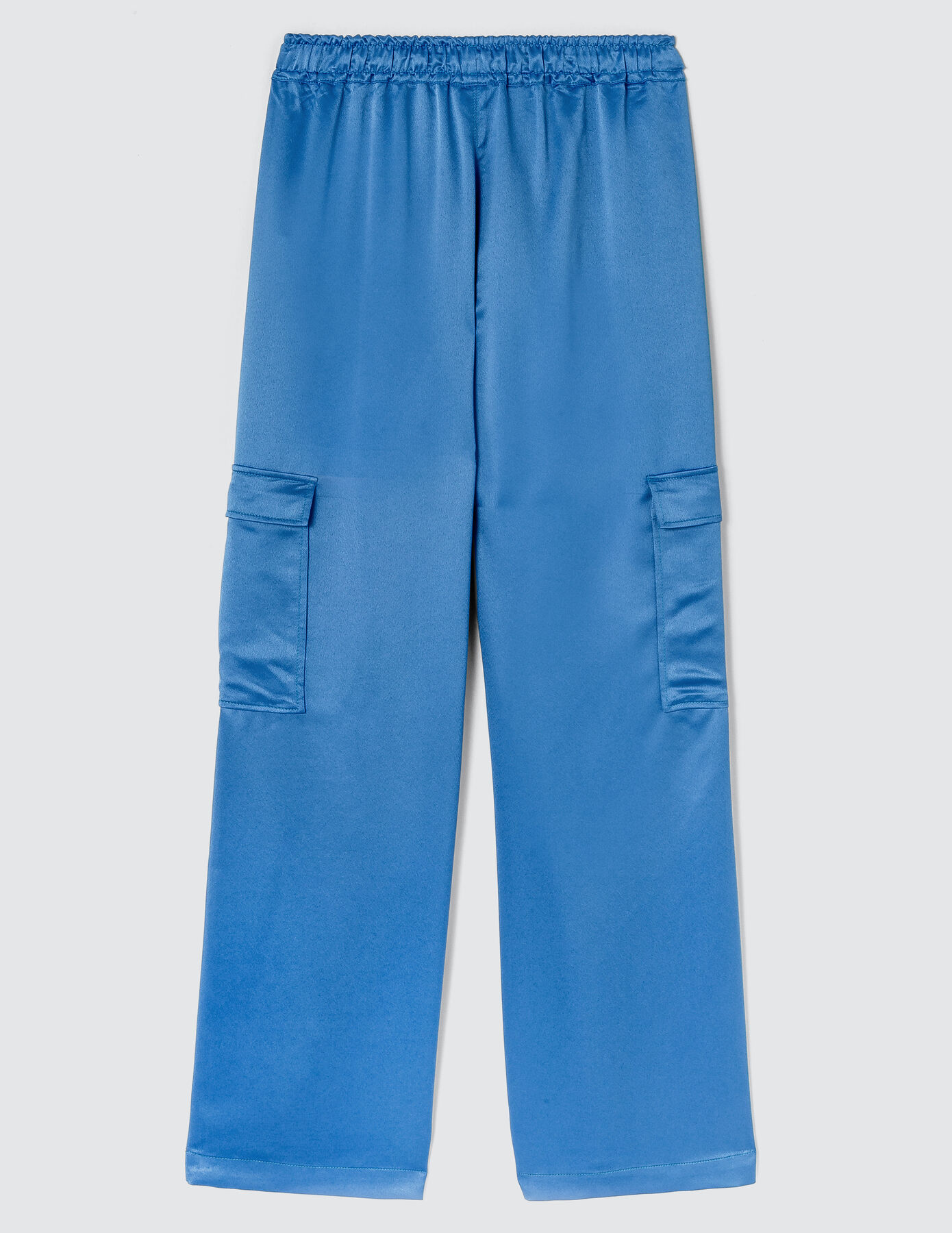 Pantalon cargo en satin