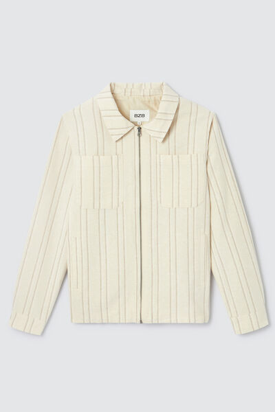 Veste zippée en coton lin