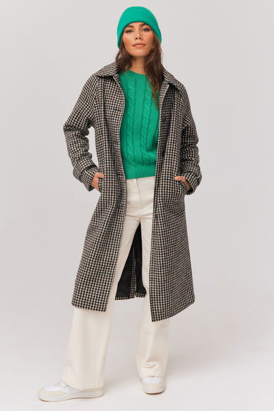 Manteau en laine à carreaux