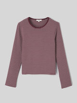 T-shirt ray&eacute; manches longues