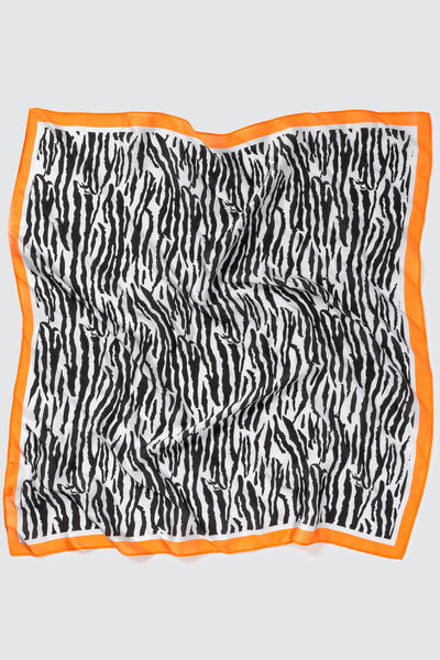 Foulard satin imprimé zèbre