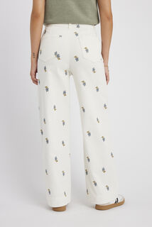 Pantalon velours brodé