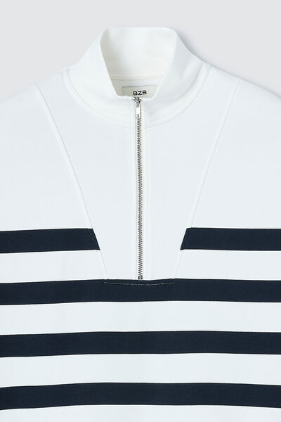 Sweat col camionneur ray&eacute;