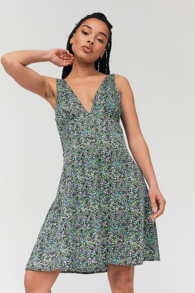 Robe courte imprimée en lyocel