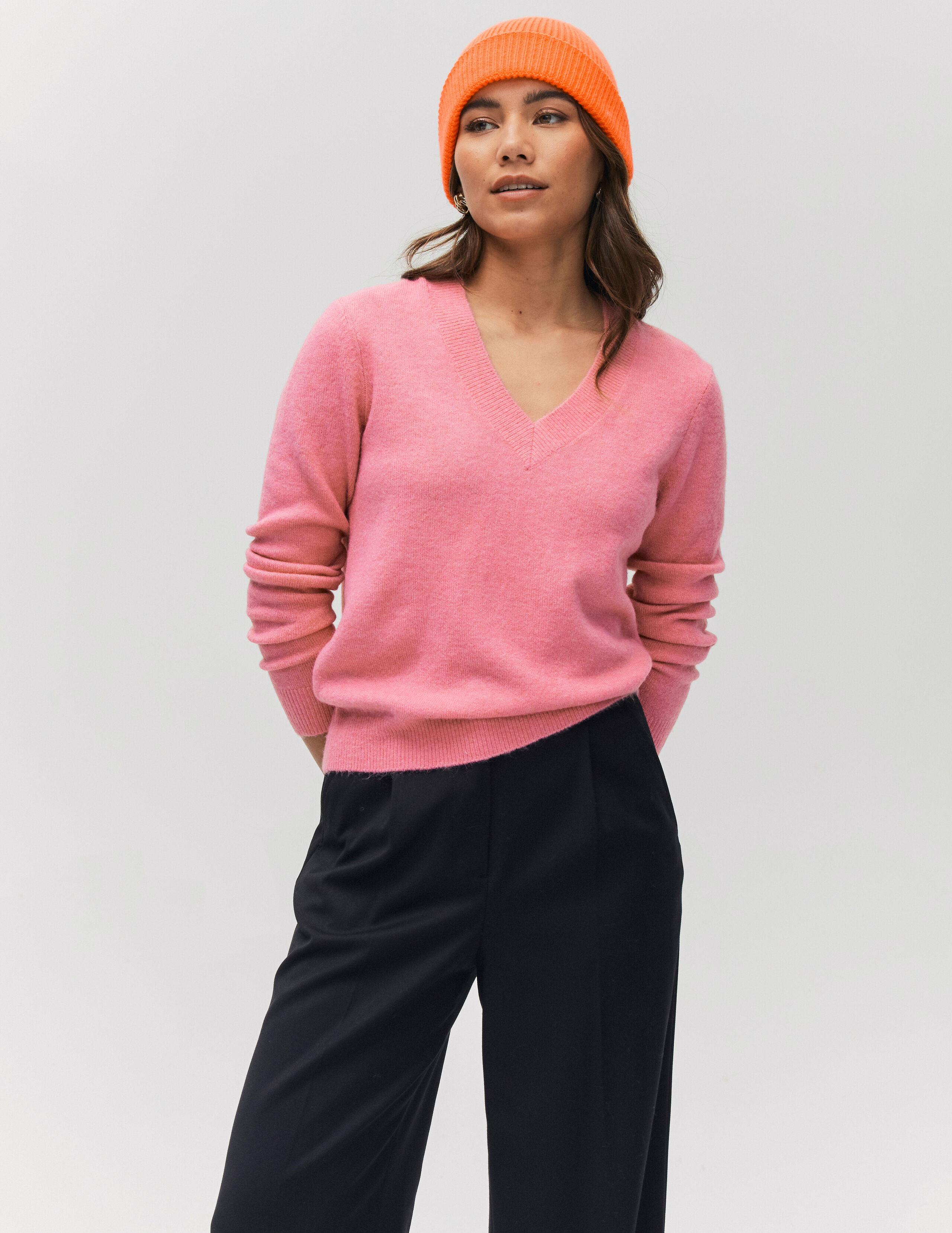 Pull long online rose femme