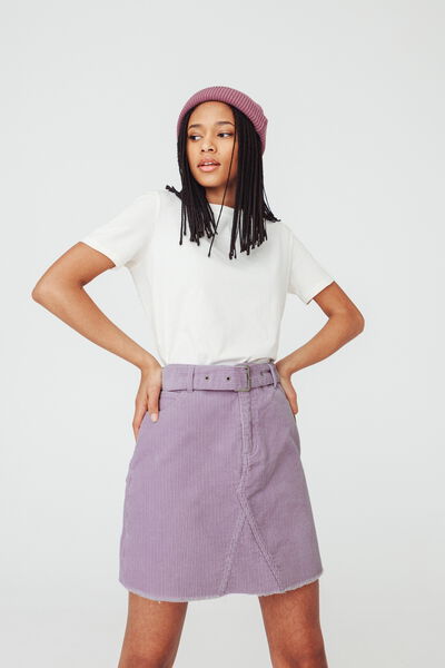 Jupe Velours Ceinturée Coton Recyclé