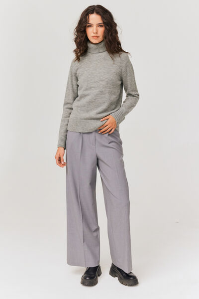 Pull col roulé uni